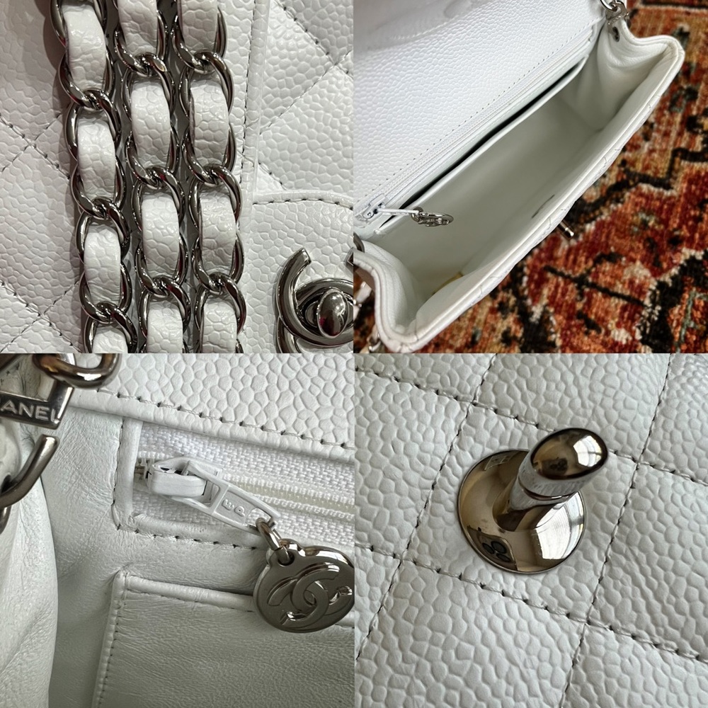 ❌SOLD-payment plan❌Chanel Classic Caviar Mini Square White Flap Bag - Picture 9 of 10